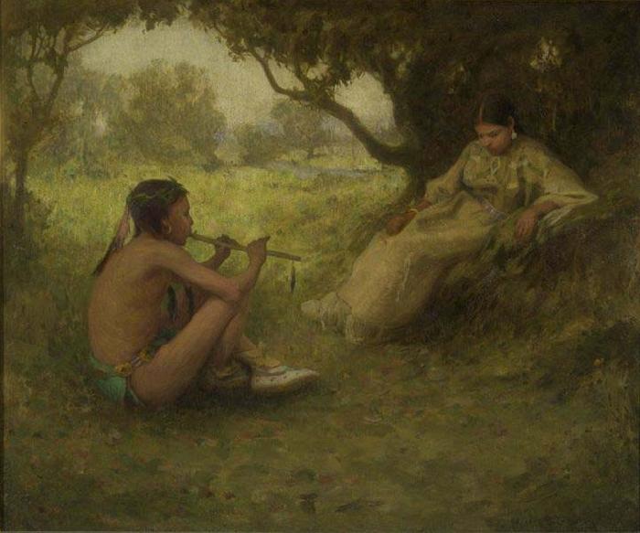 Eanger Irving Couse Lovers  Indian Love Song Germany oil painting art